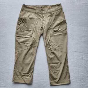 Columbia Capri Pants Womens 8 Tan Omni-Shield Nylon Cargo Hiking Outdoor Camping